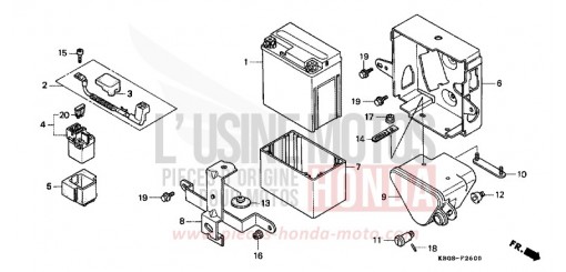 BATTERIE/BOITIER DE BATTERIE CB250X de 1999